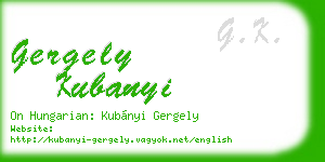 gergely kubanyi business card